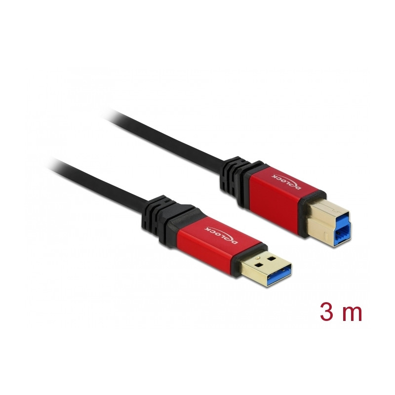 Delock USB 5 Gbps Kabel Typ-A Stecker zu USB 5 Gbps Typ-B Stecker 3 m Premium
