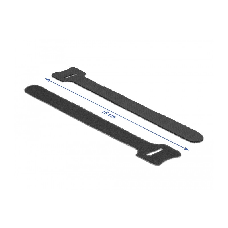 Delock Klett-Kabelbinder L 150 mm x B 12 mm 10 Stück schwarz