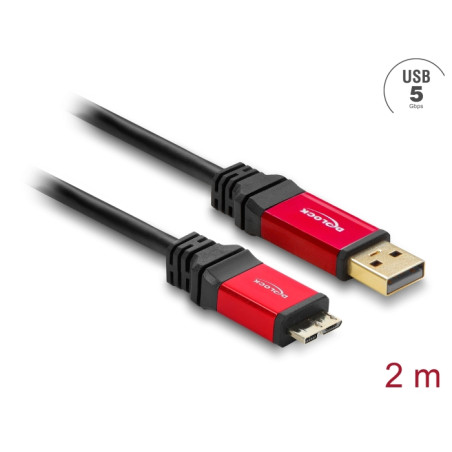 Delock USB 5 Gbps Kabel Typ-A Stecker zu USB 5 Gbps Typ Micro-B Stecker 2 m Premium