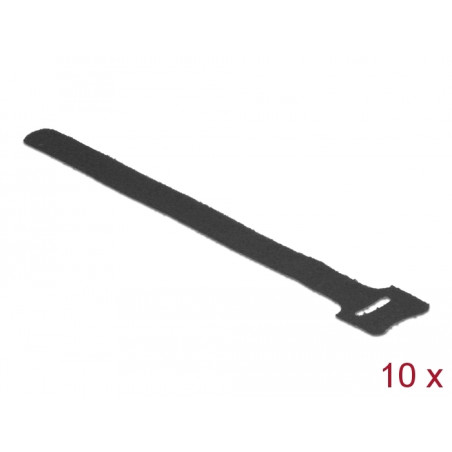 Delock Klett-Kabelbinder L 200 mm x B 12 mm 10 Stück schwarz
