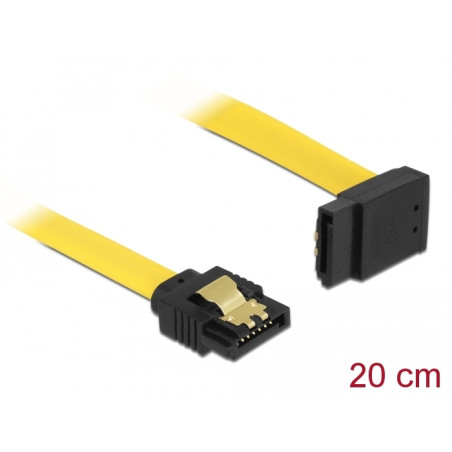 Delock SATA 6 Gb/s Kabel gerade auf oben gewinkelt 20 cm gelb