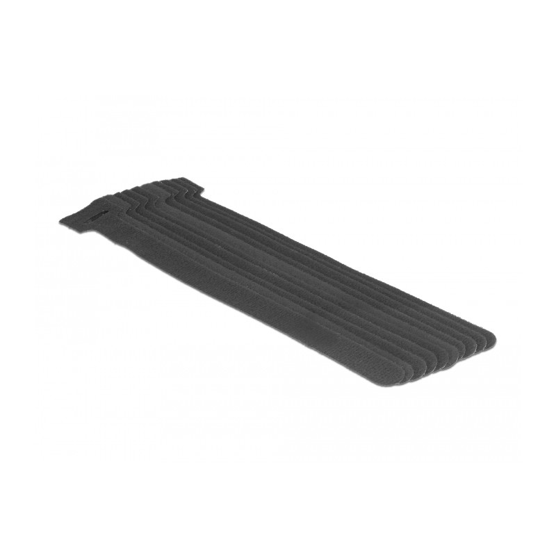 Delock Klett-Kabelbinder L 200 mm x B 12 mm 10 Stück schwarz