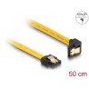 Delock SATA 6 Gb/s Kabel gerade auf unten gewinkelt 50 cm gelb