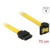 Delock SATA 6 Gb/s Kabel gerade auf unten gewinkelt 70 cm gelb