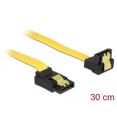 Delock SATA 6 Gb/s Kabel oben gewinkelt auf unten gewinkelt 30 cm gelb