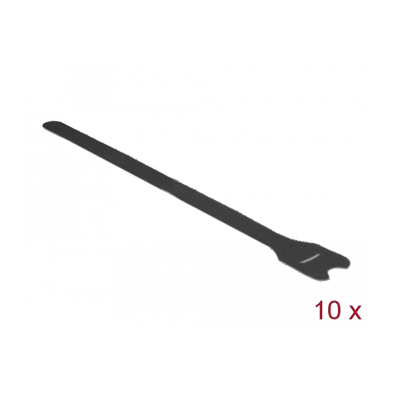Delock Klett-Kabelbinder L 300 mm x B 12 mm 10 Stück schwarz