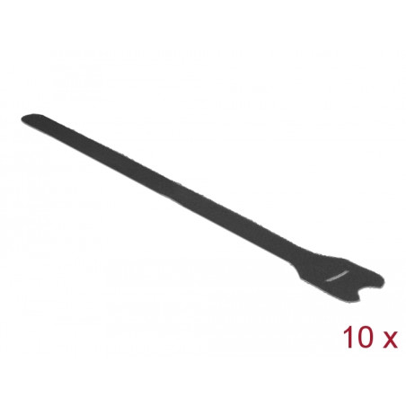 Delock Klett-Kabelbinder L 300 mm x B 12 mm 10 Stück schwarz