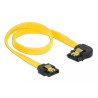 Delock SATA 6 Gb/s Kabel gerade auf links gewinkelt 30 cm gelb