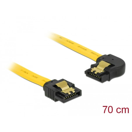 Delock SATA 6 Gb/s Kabel gerade auf links gewinkelt 70 cm gelb