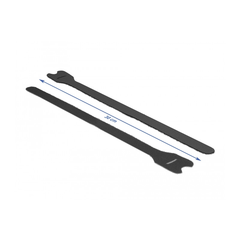 Delock Klett-Kabelbinder L 300 mm x B 12 mm 10 Stück schwarz