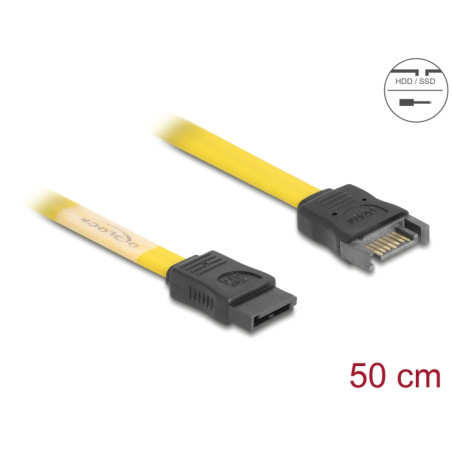 Delock SATA 6 Gb/s Verlängerungskabel 50 cm gelb