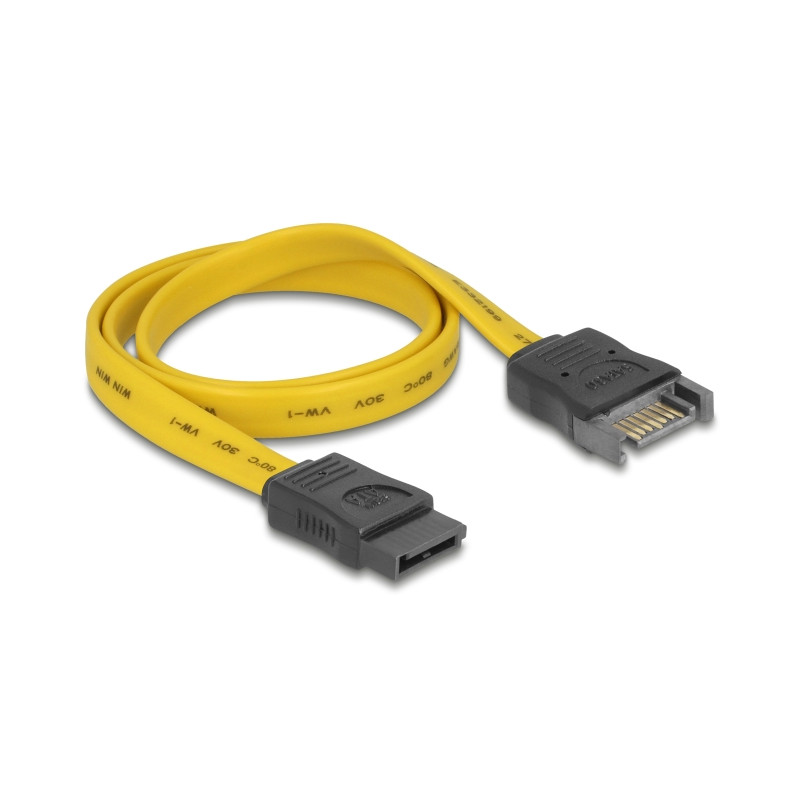 Delock SATA 6 Gb/s Verlängerungskabel 50 cm gelb