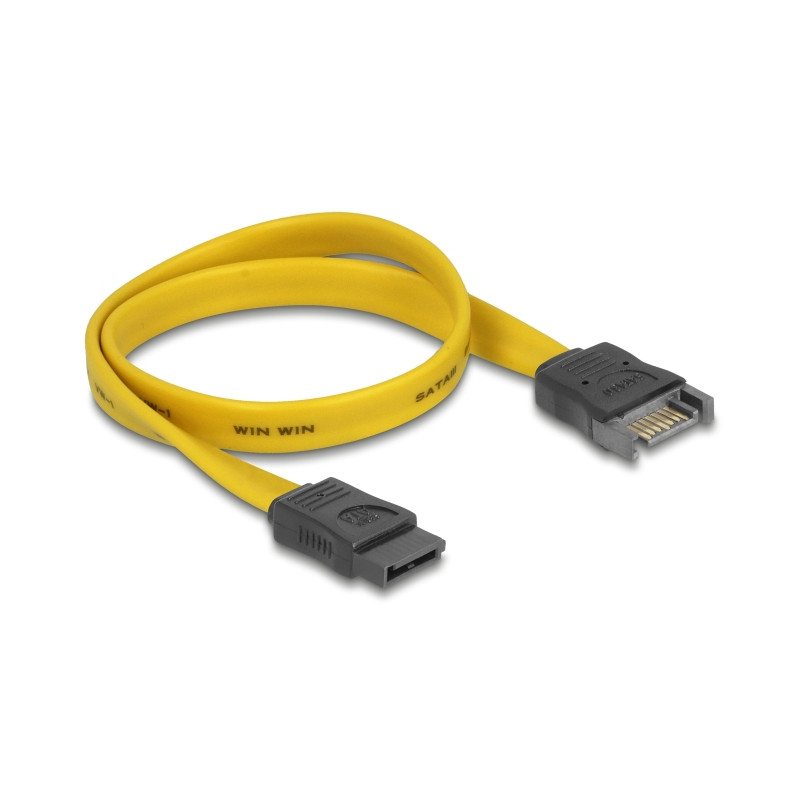 Delock SATA 6 Gb/s Verlängerungskabel 30 cm gelb
