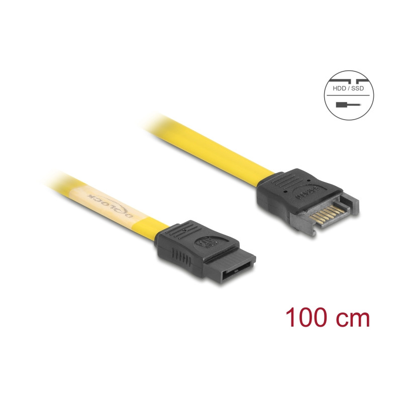 Delock SATA 6 Gb/s Verlängerungskabel 100 cm gelb