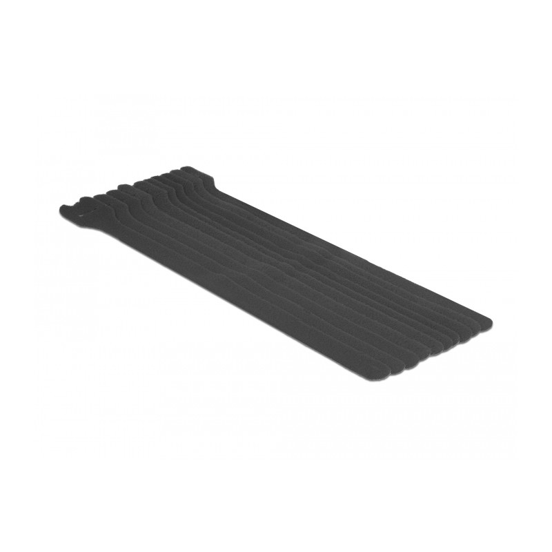 Delock Klett-Kabelbinder L 300 mm x B 12 mm 10 Stück schwarz