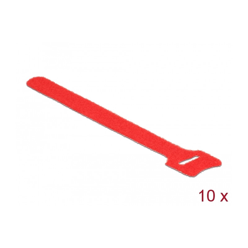 Delock Klett-Kabelbinder L 150 mm x B 12 mm 10 Stück rot