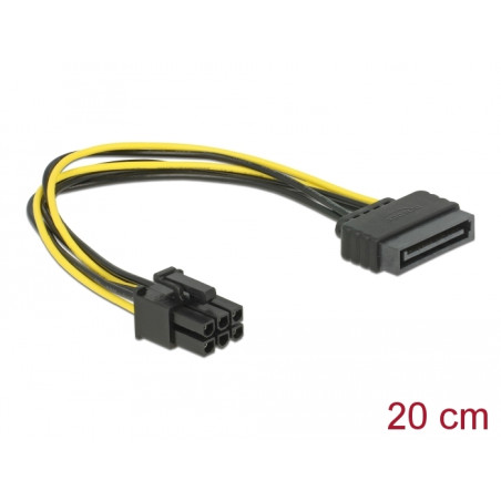 Delock Kabel Power SATA 15 Pin - 6 Pin PCI Express