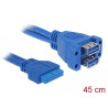 Delock Kabel USB 3.0 Pin Header Buchse zu 2 x USB 3.0-A Buchse übereinander
