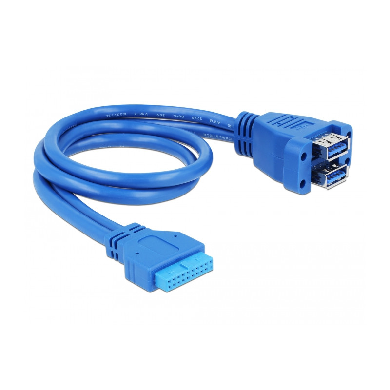 Delock Kabel USB 3.0 Pin Header Buchse zu 2 x USB 3.0-A Buchse übereinander