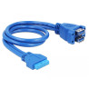 Delock Kabel USB 3.0 Pin Header Buchse zu 2 x USB 3.0-A Buchse übereinander