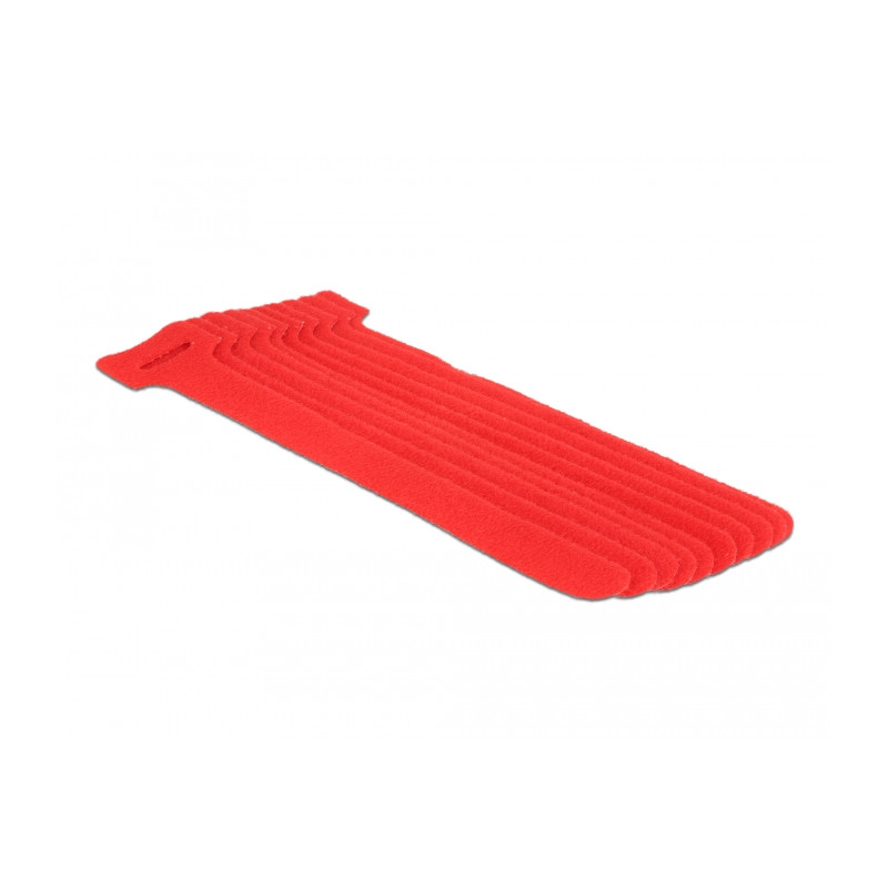 Delock Klett-Kabelbinder L 150 mm x B 12 mm 10 Stück rot