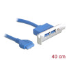 Delock Slotblech 1 x 19 Pin USB 3.0 Pfostenbuchse intern - 2 x USB 3.0 Typ-A Buchse extern Low Profile