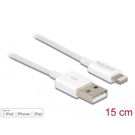 Delock USB Daten- und Ladekabel für iPhone™, iPad™, iPod™ weiß 15 cm