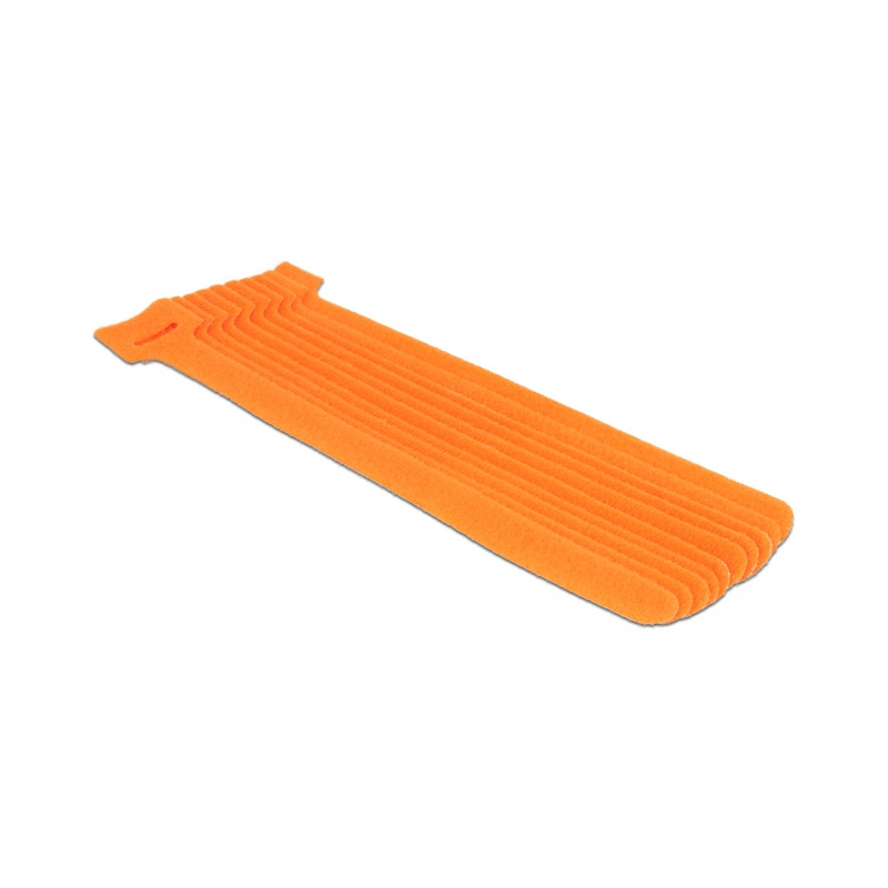 Delock Klett-Kabelbinder L 200 mm x B 12 mm 10 Stück orange
