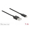 Delock USB Daten- und Ladekabel für iPhone™, iPad™, iPod™ schwarz 1 m