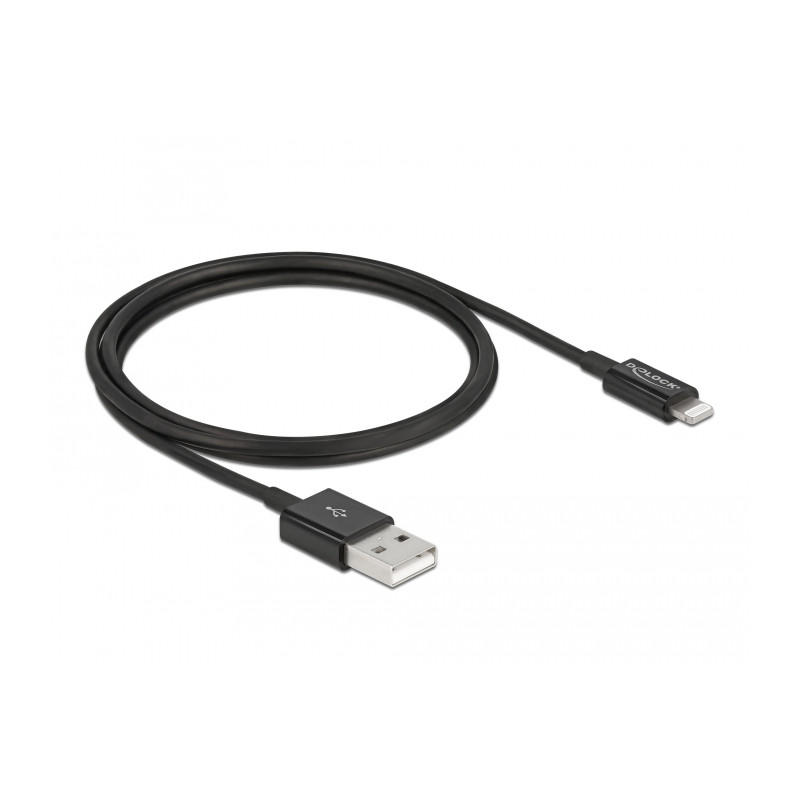 Delock USB Daten- und Ladekabel für iPhone™, iPad™, iPod™ schwarz 1 m