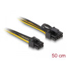 Delock Stromkabel PCI Express 6 Pin Stecker zu PCI Express 6+2 Pin Stecker 50 cm