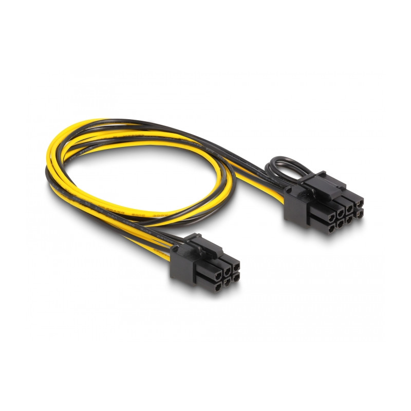 Delock Stromkabel PCI Express 6 Pin Stecker zu PCI Express 6+2 Pin Stecker 50 cm