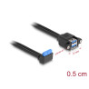 Delock Kabel USB 5 Gbps Pfostenbuchse 90° gewinkelt zu 2 x USB 5 Gbps Typ-A Buchse zum Einbau 50 cm