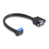 Delock Kabel USB 5 Gbps Pfostenbuchse 90° gewinkelt zu 2 x USB 5 Gbps Typ-A Buchse zum Einbau 50 cm