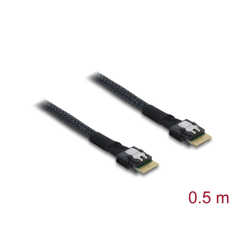 Delock PCIe 4.0 Kabel Slim SAS SFF-8654 4i zu Slim SAS SFF-8654 4i 0,5 m
