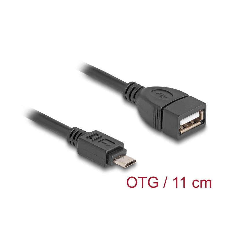 Delock USB 2.0 OTG Kabel Typ Micro-B Stecker zu Typ-A Buchse 11 cm