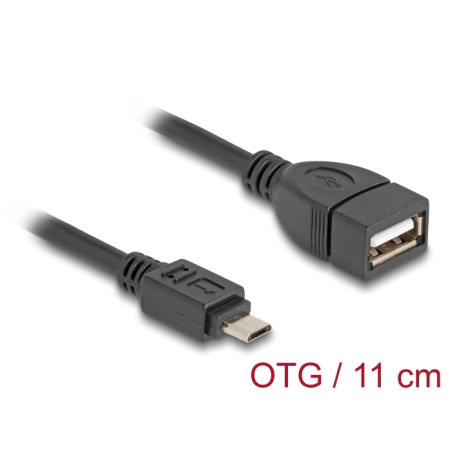 Delock USB 2.0 OTG Kabel Typ Micro-B Stecker zu Typ-A Buchse 11 cm