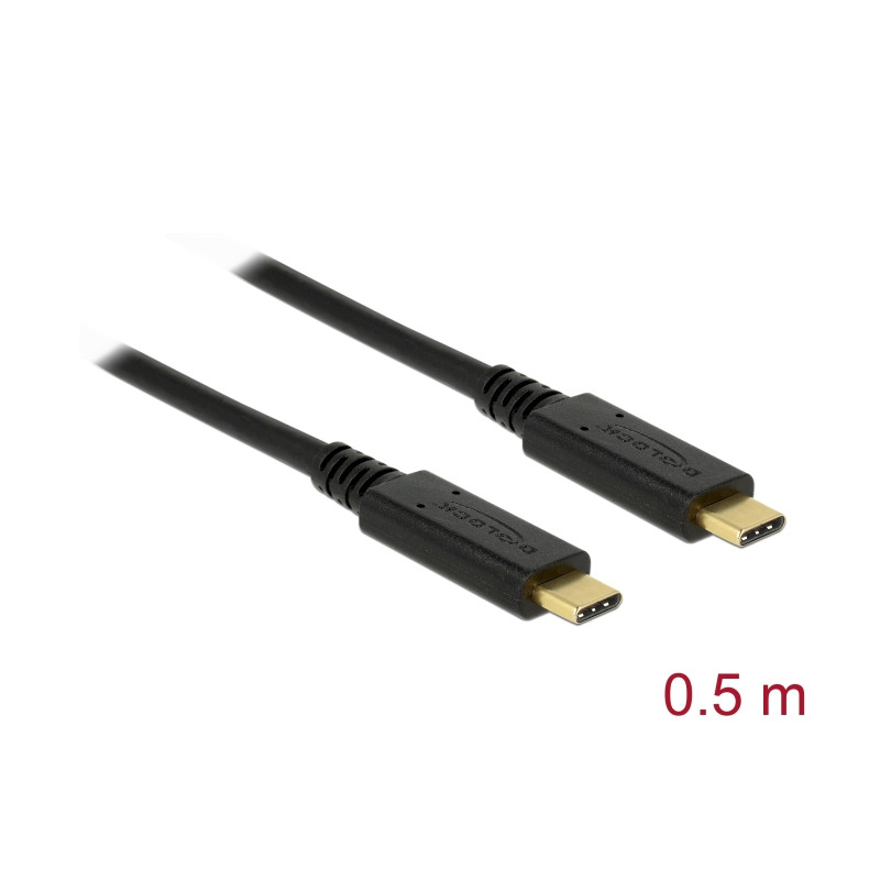 Delock USB 10 Gbps Kabel USB Type-C™ zu USB Type-C™ 0,5 m PD 3 A E-Marker