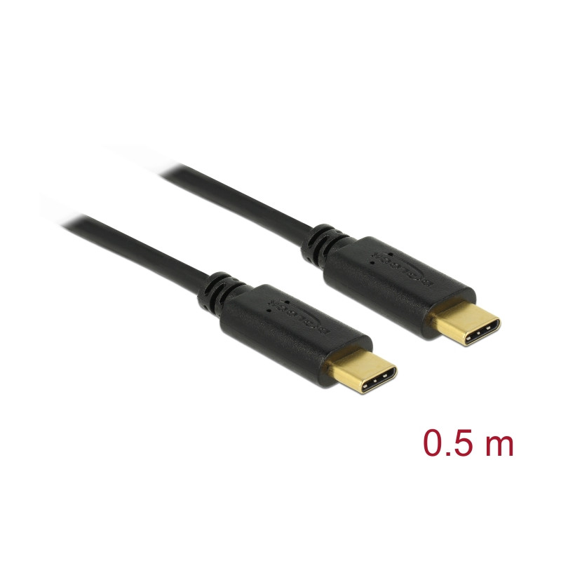 Delock USB 2.0 Kabel Type-C zu Type-C 0,5 m PD 5 A E-Marker