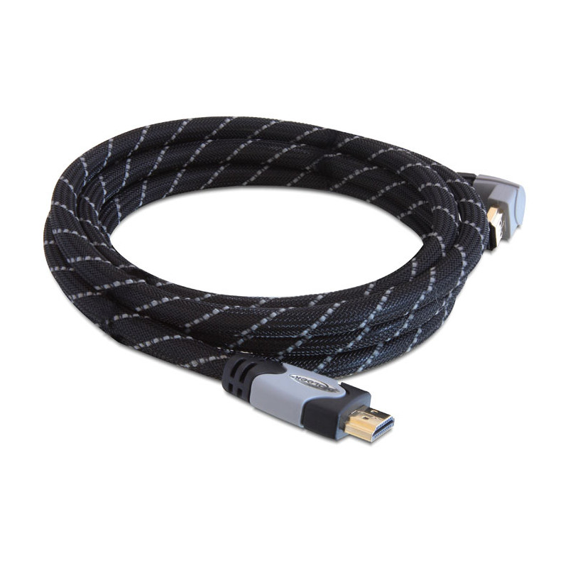 Delock Kabel High Speed HDMI mit Ethernet – HDMI A Stecker - HDMI A Stecker gewinkelt 4K 3 m