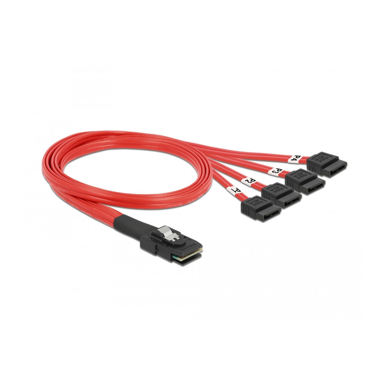 Delock Kabel Mini SAS SFF-8087 - 4 x SATA 7 Pin 0,5 m