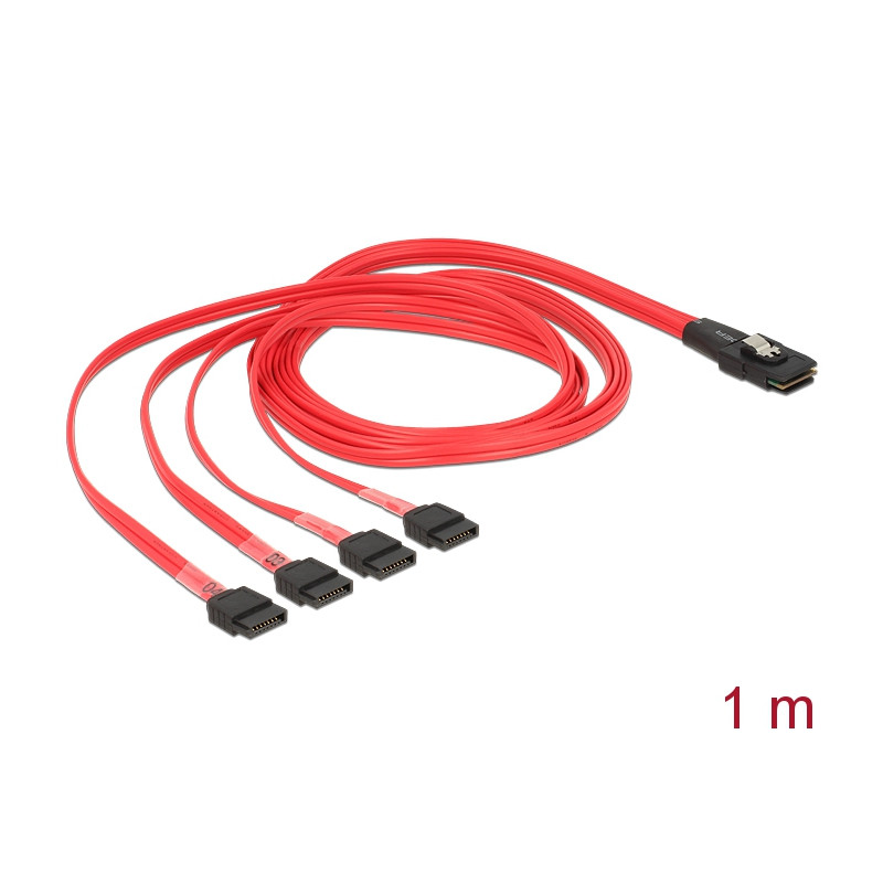 Delock Kabel Mini SAS SFF-8087 - 4 x SATA 7 Pin 1 m