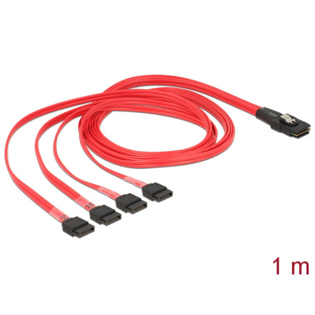 Delock Kabel Mini SAS SFF-8087 - 4 x SATA 7 Pin 1 m