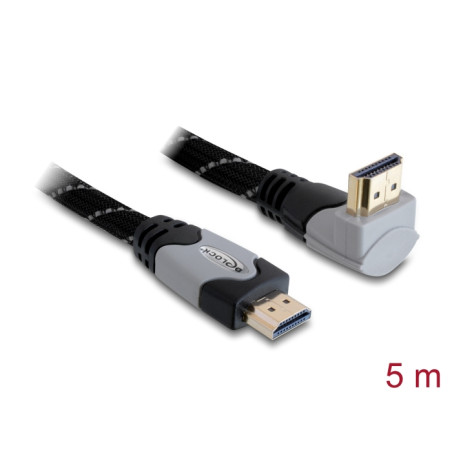Delock Kabel High Speed HDMI mit Ethernet – HDMI A Stecker - HDMI A Stecker gewinkelt 4K 5 m