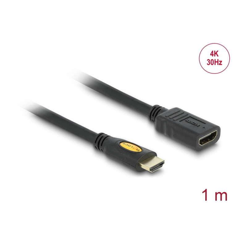 Delock Verlängerungskabel High Speed HDMI mit Ethernet HDMI A Stecker - HDMI A Buchse 1 m