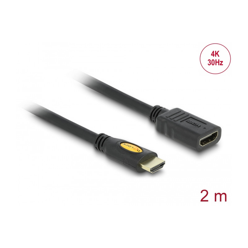 Delock Kabel High Speed HDMI mit Ethernet Verlängerung HDMI A Stecker - HDMI A Buchse 2 m