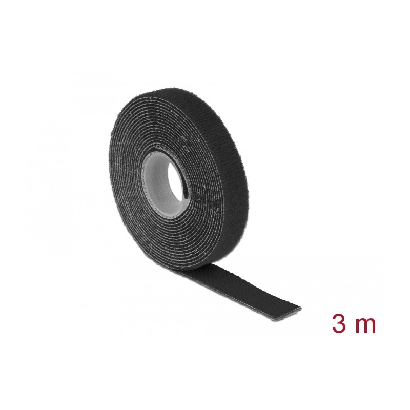 Delock Klettband auf Rolle L 3 m x B 13 mm schwarz
