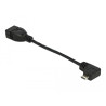 Delock USB 2.0 OTG Kabel Typ Micro-B Stecker gewinkelt zu Typ-A Buchse 11 cm