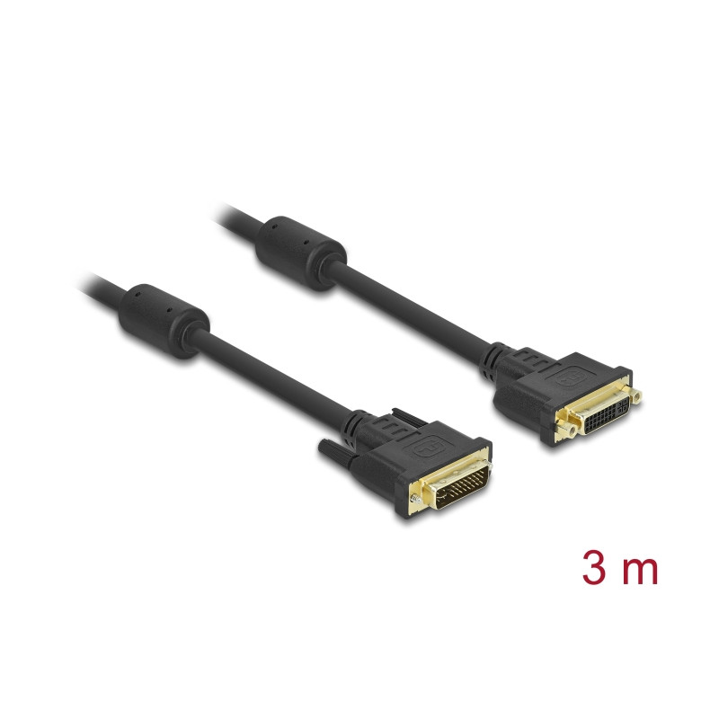 Delock Verlängerungskabel DVI 24+5 Stecker - DVI 24+5 Buchse 3 m schwarz