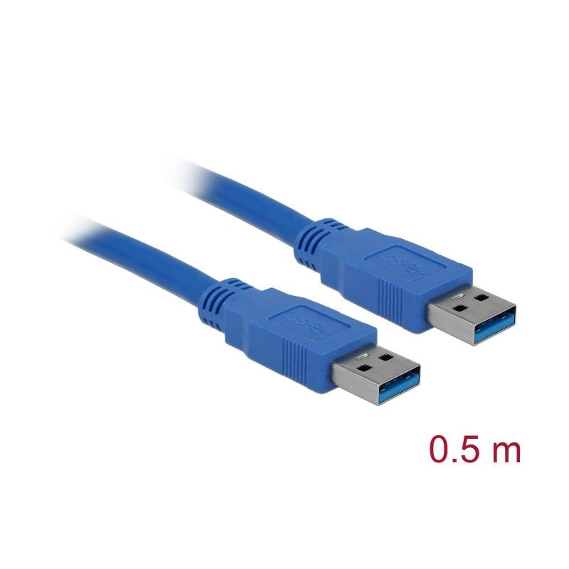 Delock USB 5 Gbps Kabel Typ-A Stecker zu Typ-A Stecker 0,5 m blau